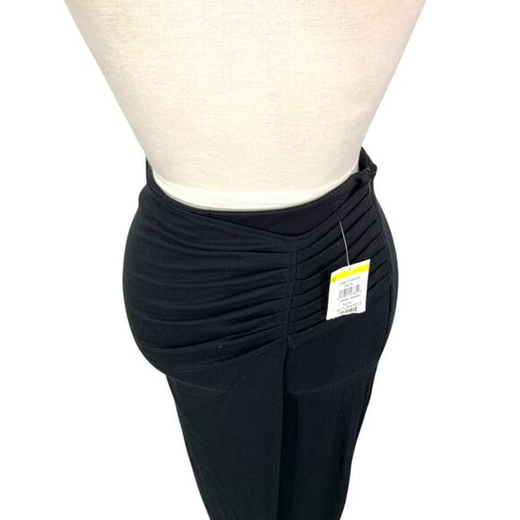 Halogen Ruched Jersey Midi Skirt Black Size XXS NWOT $34 MSRP - Picture 5 of 9